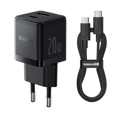 МЗП Baseus Palm Fast Charger PD20W+QC3.0 (1USB-A/1C) + кабель Type-C to Type-C (P10111608)