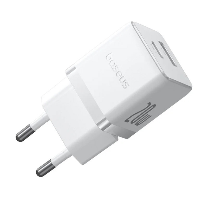 Мережевий зарядний пристрій Baseus Palm Fast Charger PD 20W + QC 3.0 (1×USB-A / 1×USB-C) + кабель USB-C → USB-C (P10111608)