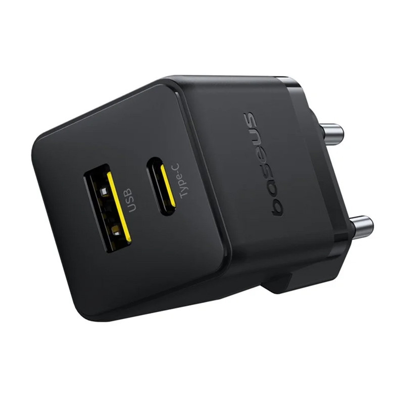 Мережевий зарядний пристрій Baseus Palm Fast Charger PD 30W + QC 3.0 (1×USB-A / 1×USB-C) + кабель USB-C → USB-C (P1011160A)