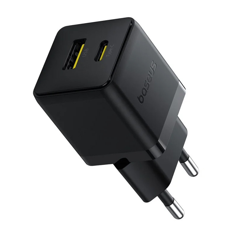 Мережевий зарядний пристрій Baseus Palm Fast Charger PD 30W + QC 3.0 (1×USB-A / 1×USB-C) + кабель USB-C → USB-C (P1011160A)
