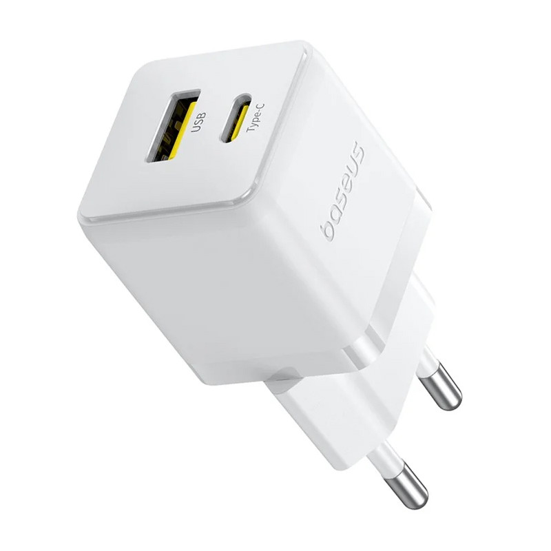 Мережевий зарядний пристрій Baseus Palm Fast Charger PD 30W + QC 3.0 (1×USB-A / 1×USB-C) + кабель USB-C → USB-C (P1011160A)