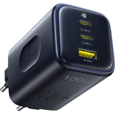 Мережевий зарядний пристрій Baseus PicoGo AE11 Fast Charger 100W (1×USB-A / 2×USB-C) (E01214) Cosmic Black