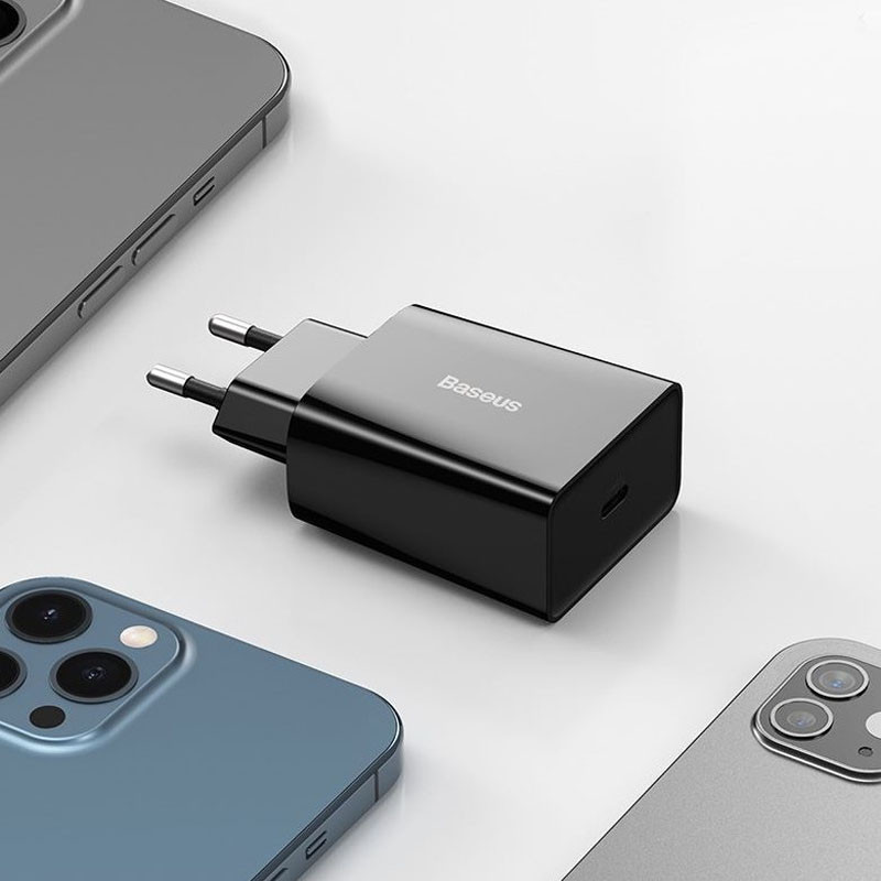 Мережевий зарядний пристрій Baseus Speed Mini Quick Charger PD 20W (1×USB-C) (CCFS-S) Чорний