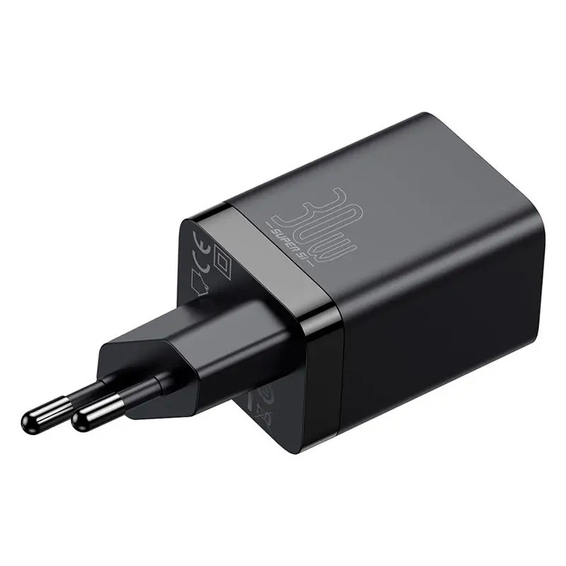 Мережевий зарядний пристрій Baseus Super Si Pro Quick Charger PD 30W + QC 3.0 (1×USB-A / 1×USB-C) (CCSUPP-E) Black