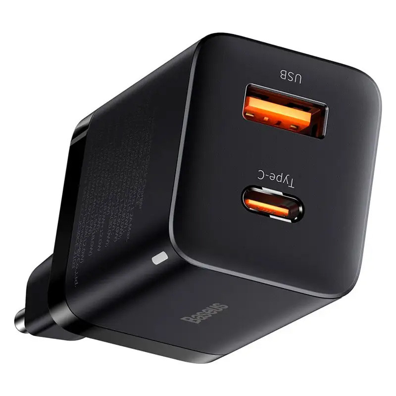 Мережевий зарядний пристрій Baseus Super Si Pro Quick Charger PD 30W + QC 3.0 (1×USB-A / 1×USB-C) (CCSUPP-E) Black