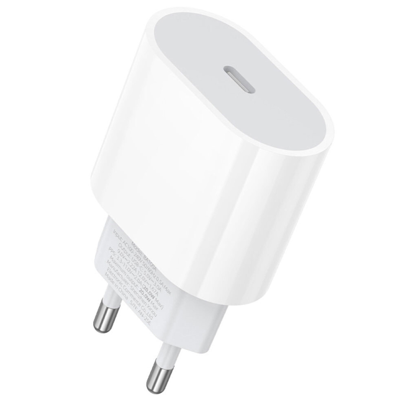 Мережевий зарядний пристрій Borofone BA100A Original PD 20W (1×USB-C) White