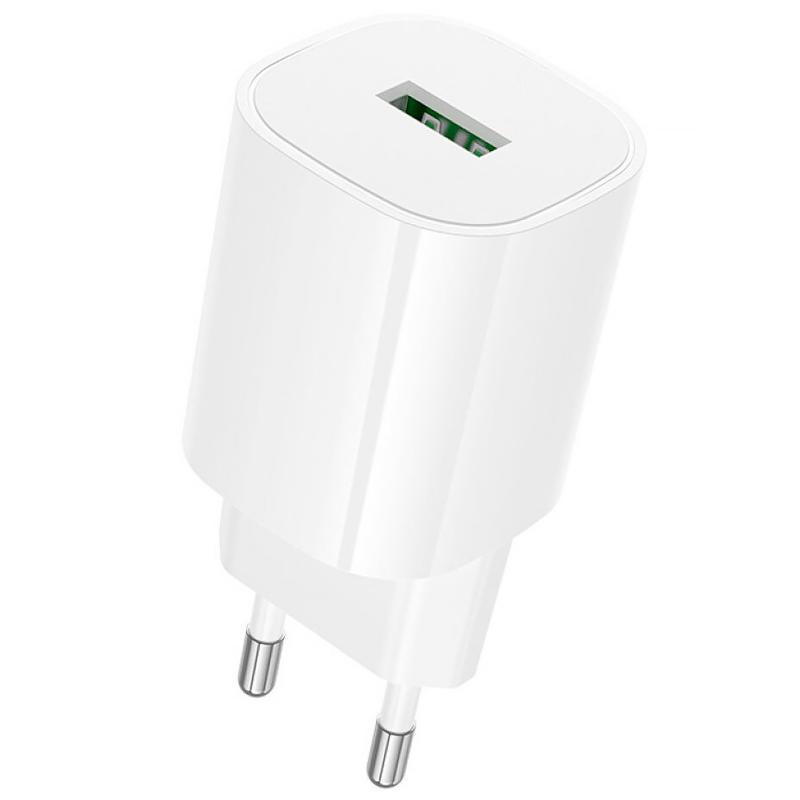 Мережевий зарядний пристрій Borofone BA102A Pudding QC 3.0 (1×USB-A) White