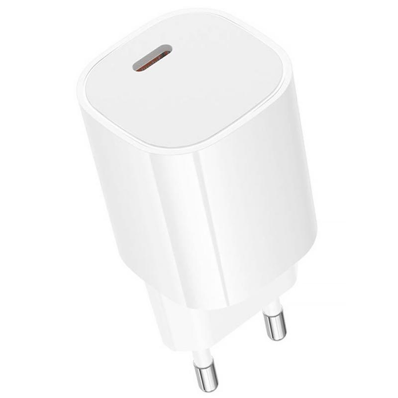 Мережевий зарядний пристрій Borofone BA103A Pudding PD 20W (1×USB-C) White