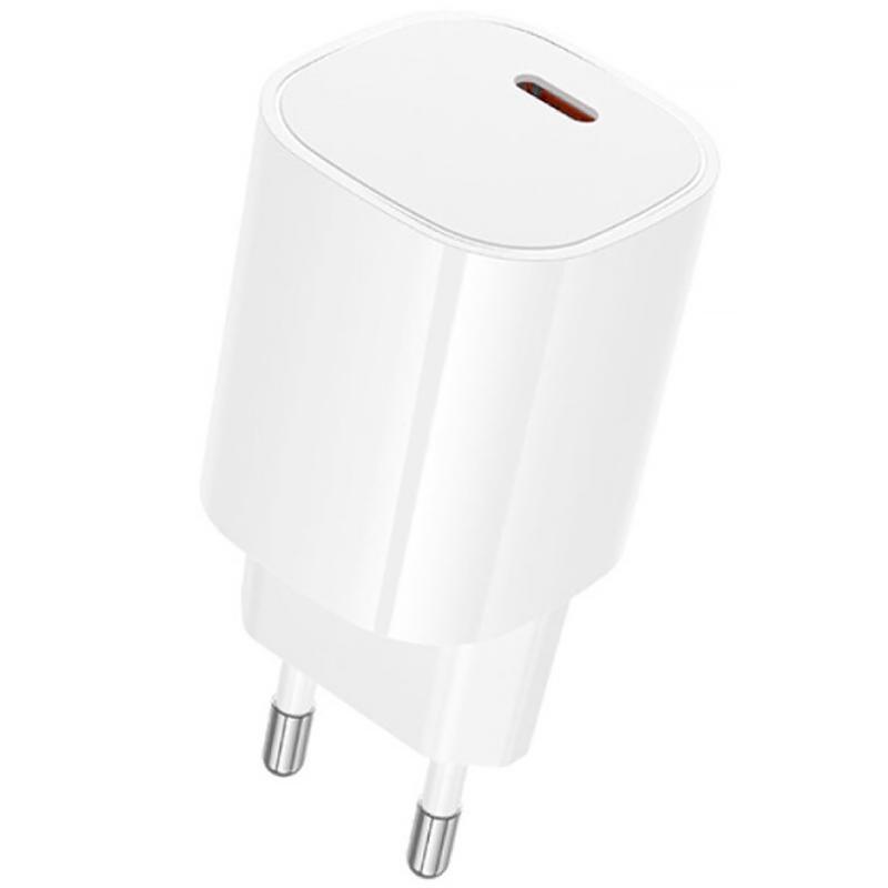 Мережевий зарядний пристрій Borofone BA103A Pudding PD 20W (1×USB-C) White