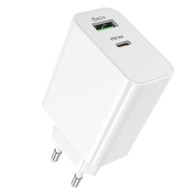 Мережевий зарядний пристрій Borofone BA108A Stellar PD 30W + QC 3.0 (1×USB-A / 1×USB-C) White