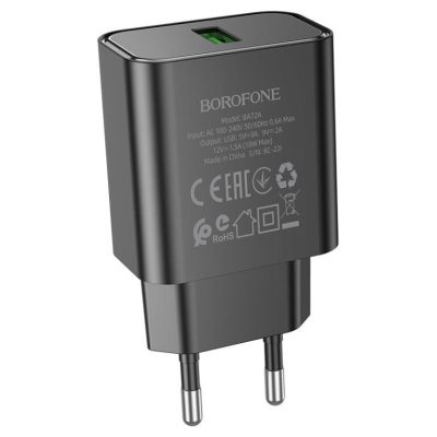 Мережевий зарядний пристрій Borofone BA72A Spring QC 3.0 (1×USB-A)