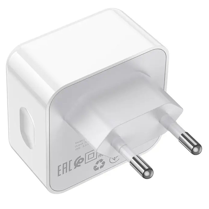 Мережевий зарядний пристрій Borofone BA76A Source PD 35W (2×USB-C) White