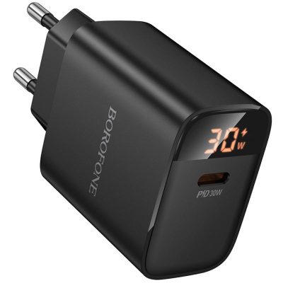 Мережевий зарядний пристрій Borofone BA97A PD 30W (1×USB-C) Black