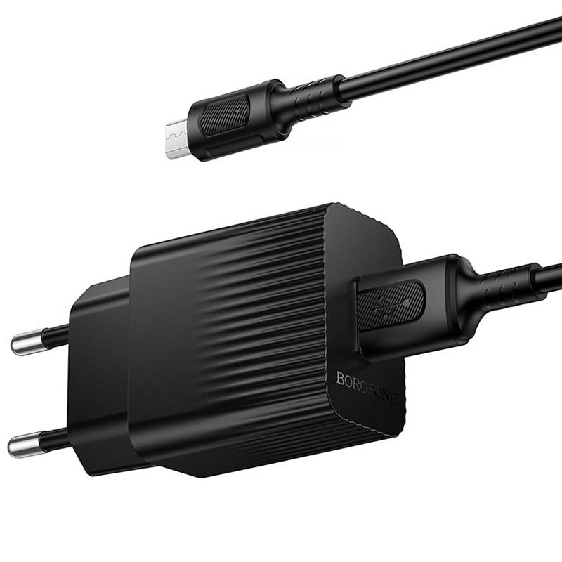 Мережевий зарядний пристрій Borofone BAS71A Source 10.5W (1×USB-A) + кабель USB to Micro-USB