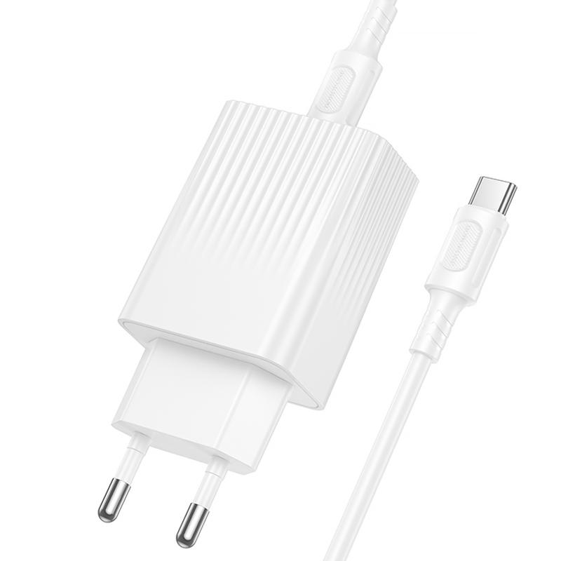 Мережевий зарядний пристрій Borofone BAS73A Source PD 20W (1×USB-C) + кабель USB-C → USB-C