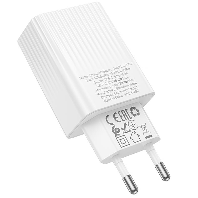 Мережевий зарядний пристрій Borofone BAS73A Source PD 20W (1×USB-C)