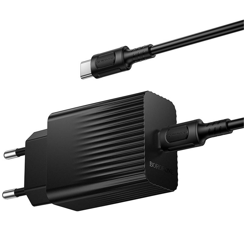 Мережевий зарядний пристрій Borofone BAS75A Source PD 30W (1×USB-C) + кабель USB-C → USB-C