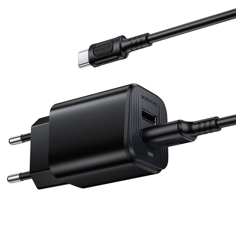Мережевий зарядний пристрій Borofone BAS81A Star 10.5W (2×USB-A) + кабель USB to USB-C