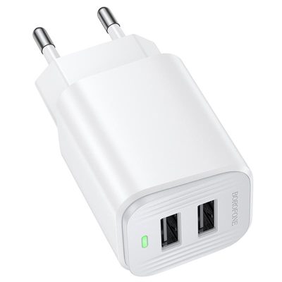 Мережевий зарядний пристрій Borofone BAS81A Star 10.5W (2×USB-A) White