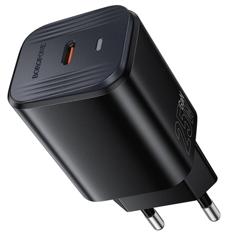Мережевий зарядний пристрій Borofone BAS84A Star PD 25W (1×USB-C) Black