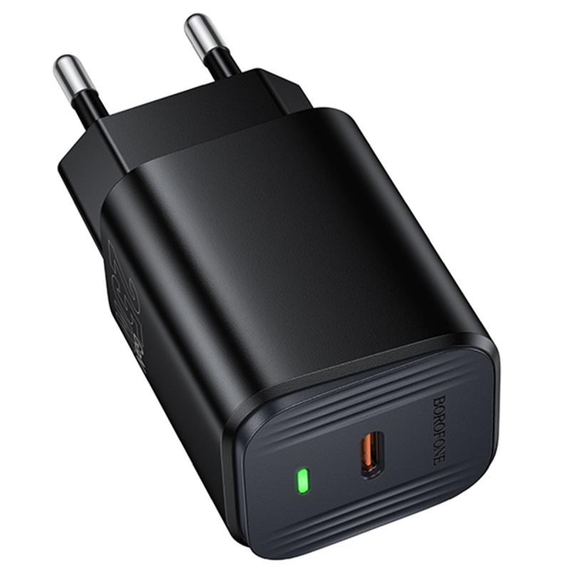 Мережевий зарядний пристрій Borofone BAS84A Star PD 25W (1×USB-C) Black