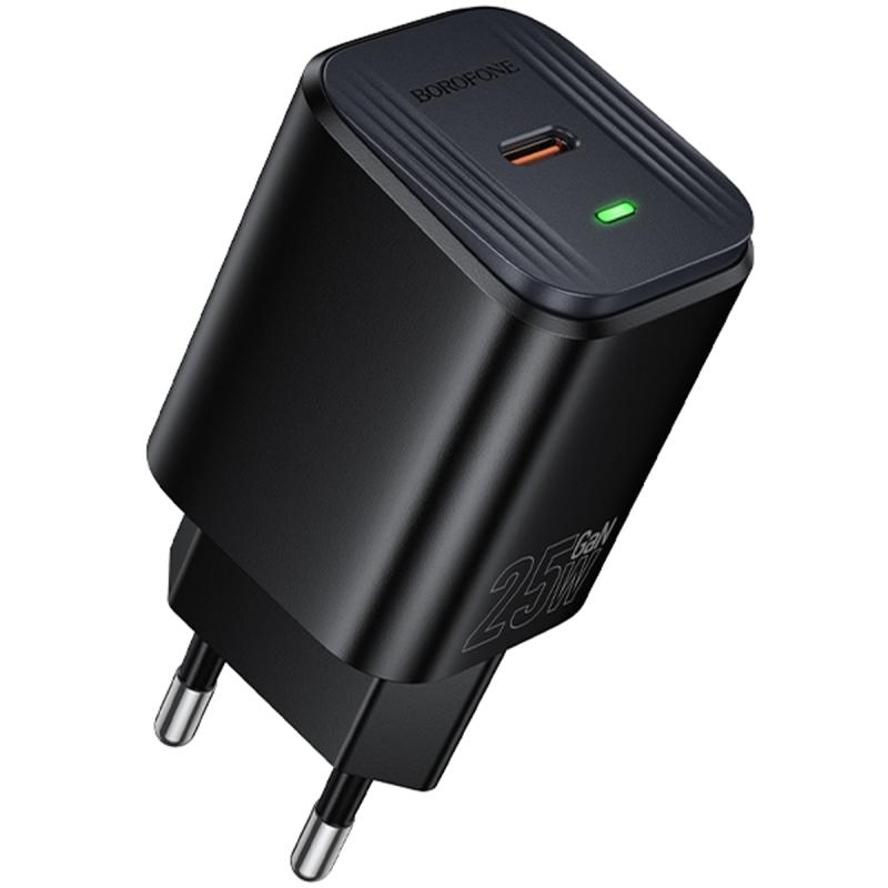 Мережевий зарядний пристрій Borofone BAS84A Star PD 25W (1×USB-C) Black