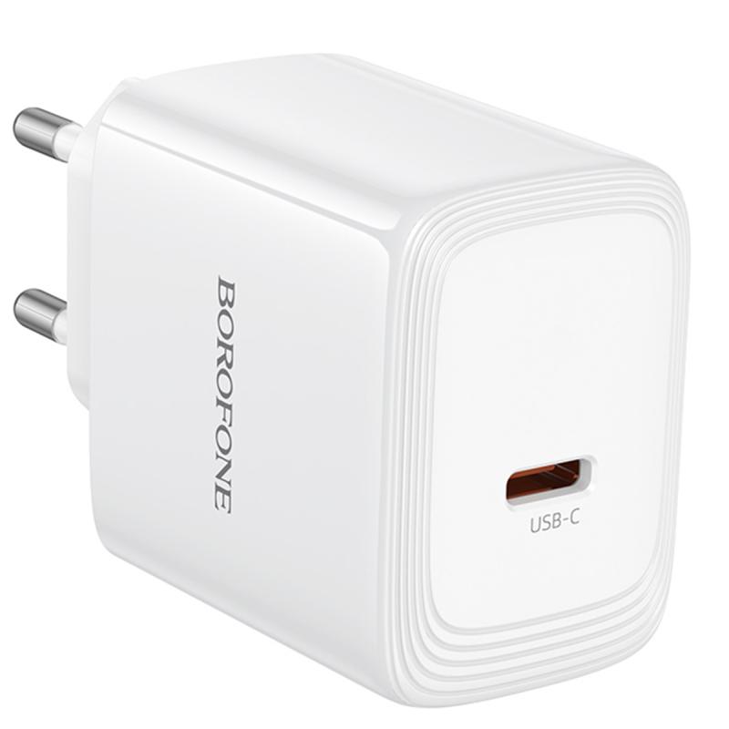 Мережевий зарядний пристрій Borofone BN33 Fuente PD 40W (1×USB-C) White