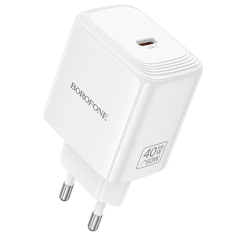 Мережевий зарядний пристрій Borofone BN33 Fuente PD 40W (1×USB-C) White