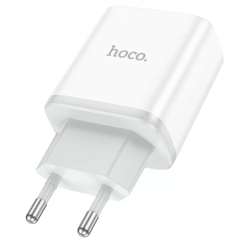 Мережевий зарядний пристрій Hoco C105A Stage PD 20W + QC 3.0 (1×USB-A / 1×USB-C) White