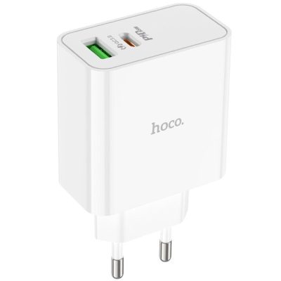 Мережевий зарядний пристрій Hoco C113A Awesome PD 65W (1×USB-A / 1×USB-C) White