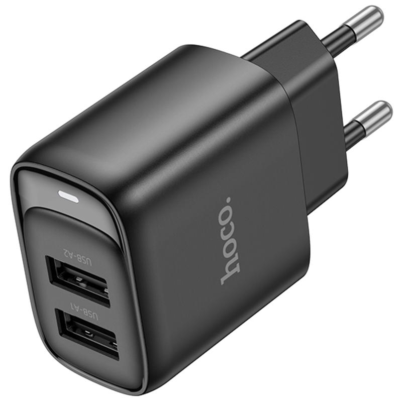 Мережевий зарядний пристрій Hoco C141A Smart 2.1 А (2×USB-A)