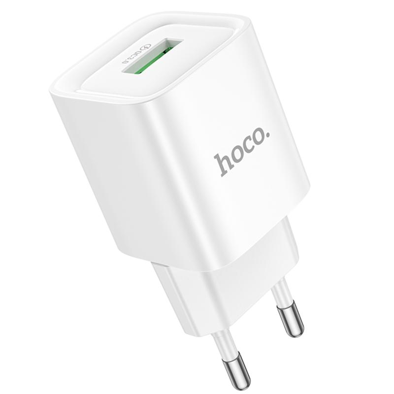 Мережевий зарядний пристрій Hoco C145A Charm QC 3.0 18W (1×USB-A) White