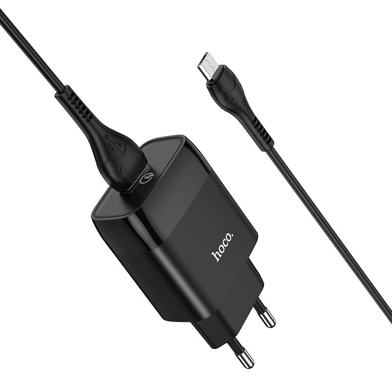 Мережевий зарядний пристрій Hoco C72Q Glorious QC 3.0 18W (1×USB-A) + кабель USB to Micro-USB
