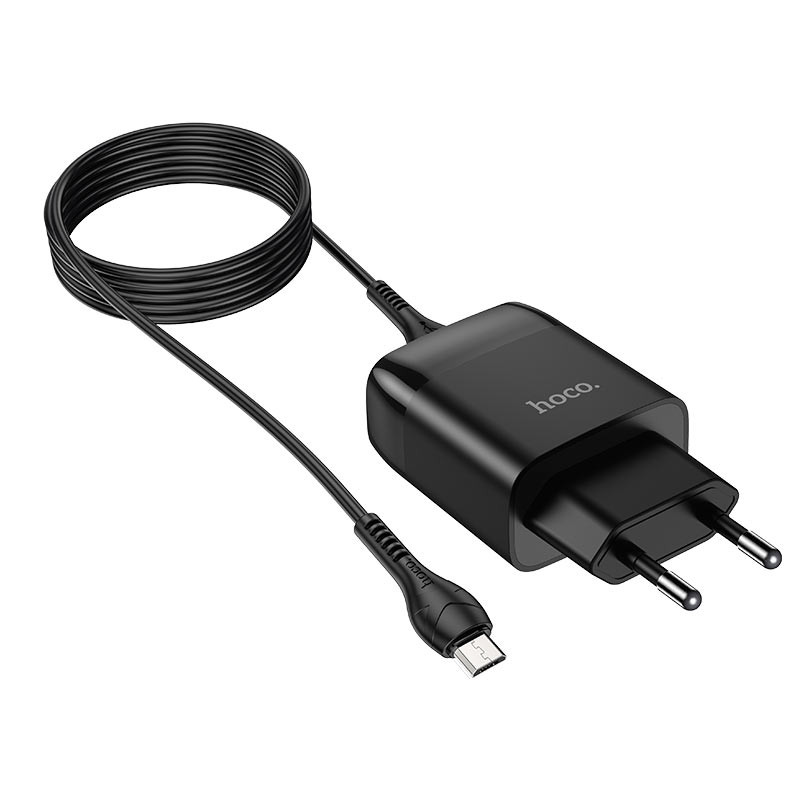 Мережевий зарядний пристрій Hoco C72Q Glorious QC 3.0 18W (1×USB-A) + кабель USB to Micro-USB