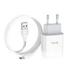 МЗП Hoco C73A Glorious 2.4A (2USB-A) + кабель USB to Type-C Білий