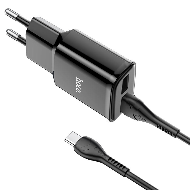 Мережевий зарядний пристрій Hoco C88A Star round 2.4 А (2×USB-A) + кабель USB to USB-C
