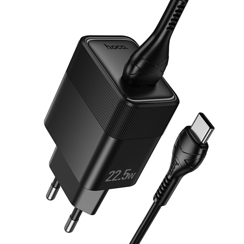Мережевий зарядний пристрій Hoco CS111A Lounge QC 3.0 22.5W (1×USB-A) + кабель USB to USB-C