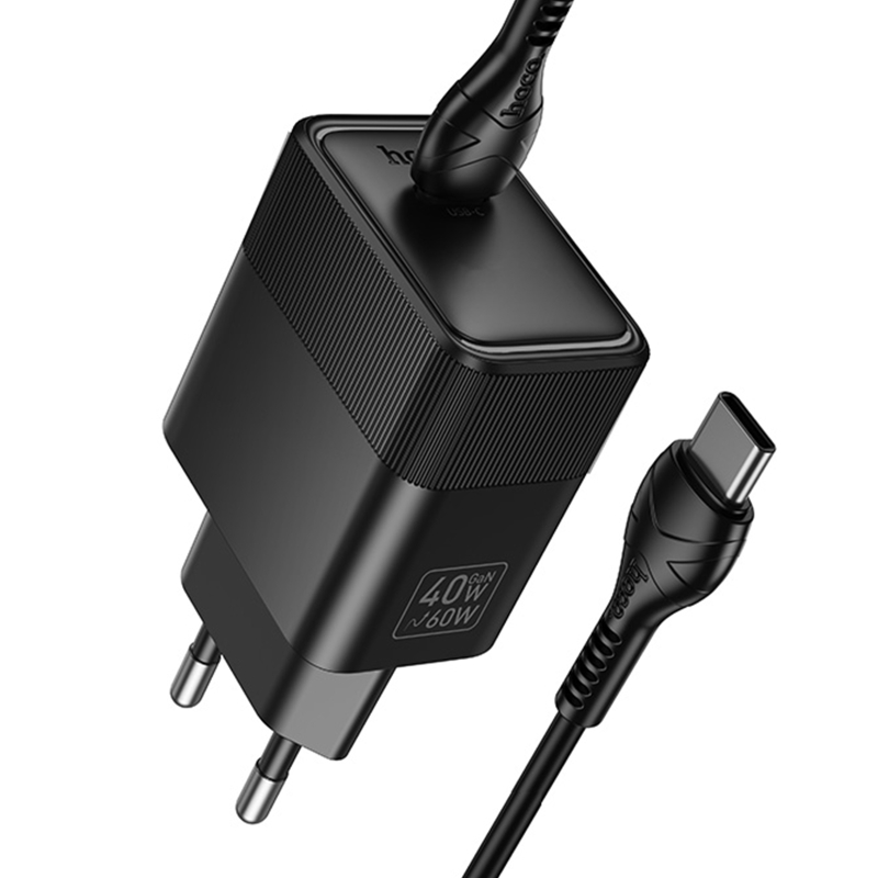 Мережевий зарядний пристрій Hoco CS113A Lounge PD 40W (1×USB-C) + кабель USB-C → USB-C