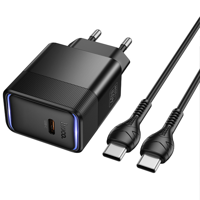 Мережевий зарядний пристрій Hoco CS113A Lounge PD 40W (1×USB-C) + кабель USB-C → USB-C