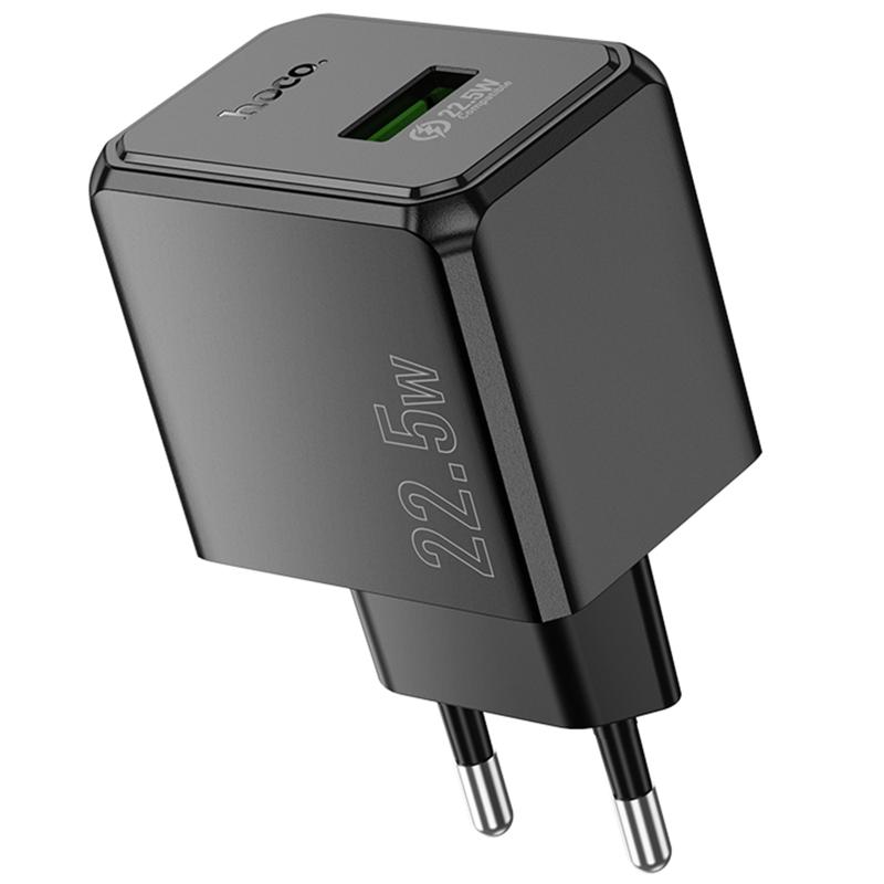 Мережевий зарядний пристрій Hoco CS17A Wish QC 3.0 22.5W (1×USB-A) Black