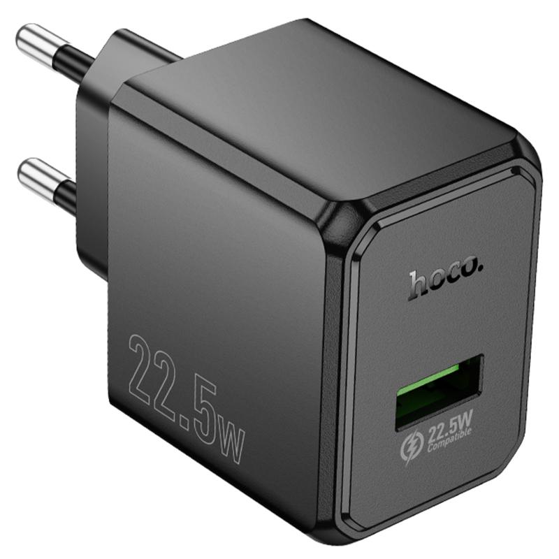 Мережевий зарядний пристрій Hoco CS17A Wish QC 3.0 22.5W (1×USB-A) Black