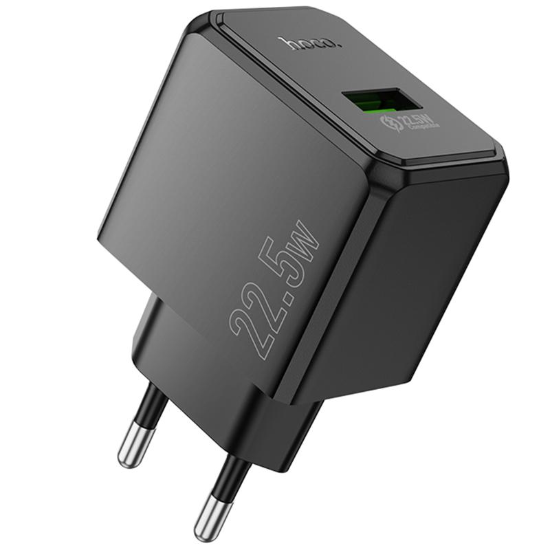 Мережевий зарядний пристрій Hoco CS17A Wish QC 3.0 22.5W (1×USB-A) Black