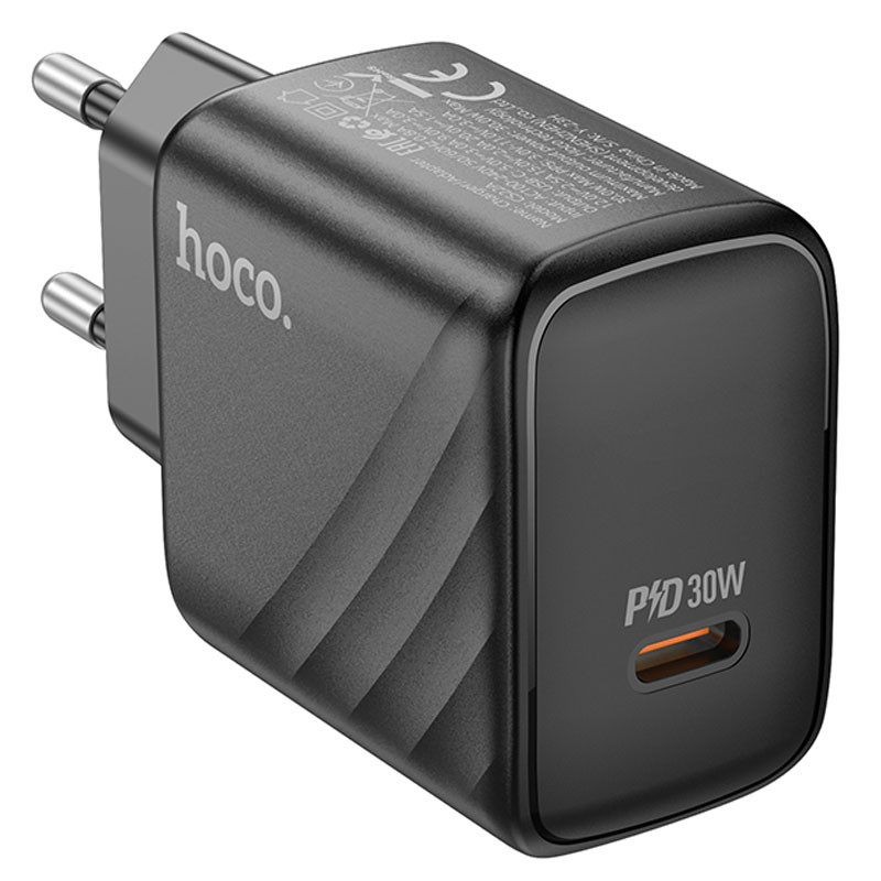 Мережевий зарядний пристрій Hoco CS22A Value PD 30W (1×USB-C) Black