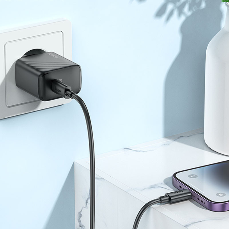 Мережевий зарядний пристрій Hoco CS22A Value PD 30W (1×USB-C) Black
