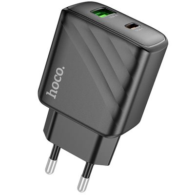 Мережевий зарядний пристрій Hoco CS23A Sunlight PD 30W + QC 3.0 (1×USB-A / 1×USB-C) Black