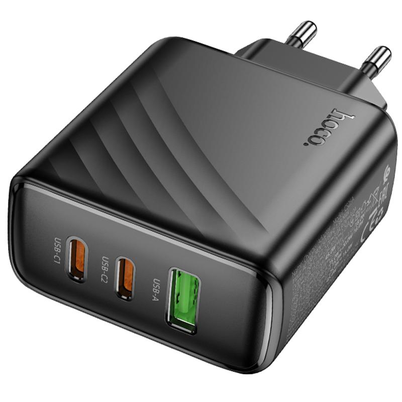 Мережевий зарядний пристрій Hoco CS26A Article PD 45W (1×USB-A / 2×USB-C) Black