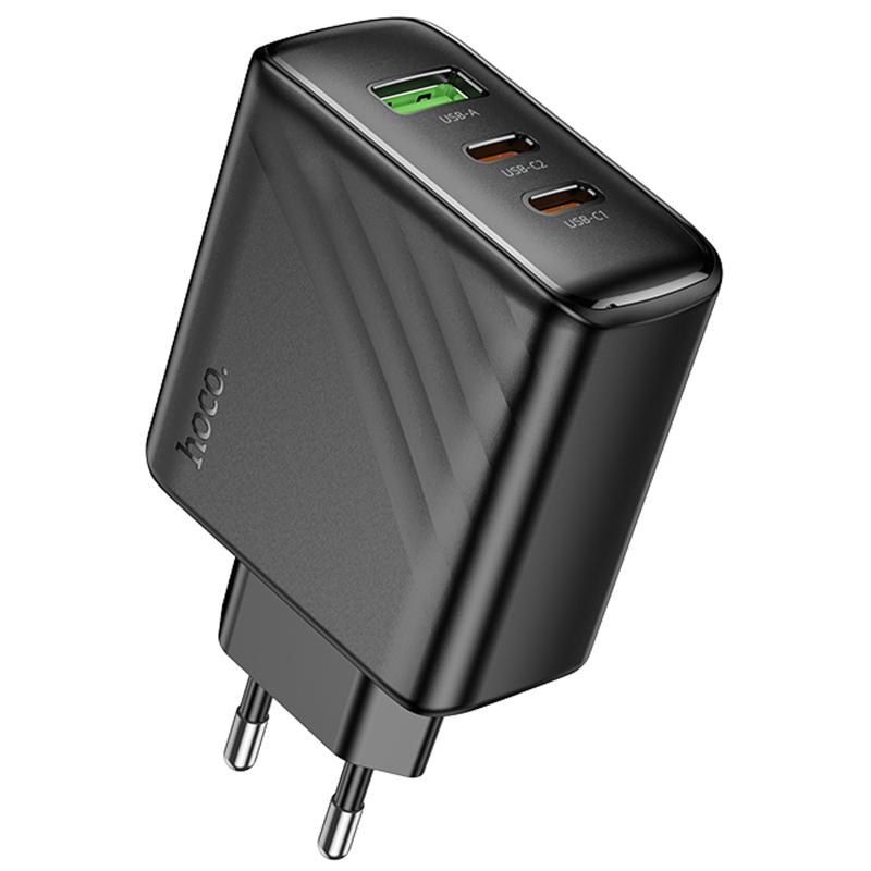 Мережевий зарядний пристрій Hoco CS26A Article PD 45W (1×USB-A / 2×USB-C) Black
