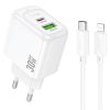 МЗП Hoco CS55A Surplus PD30W+QC3.0 (1USB-A/1C) + кабель Type-C to Lightning White