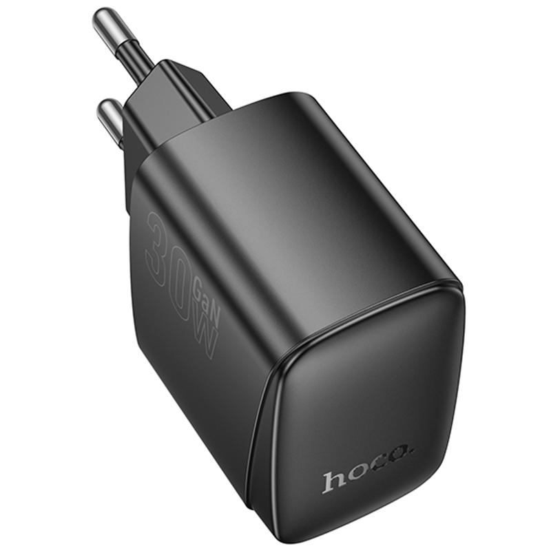 Мережевий зарядний пристрій Hoco CS61A Bright PD 30W + QC 3.0 (1×USB-A / 1×USB-C) Black