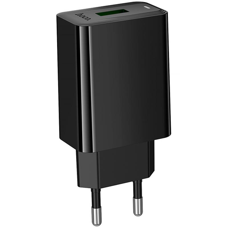 Мережевий зарядний пристрій Hoco CS92A Leader QC 3.0 18W (1×USB-A) Black
